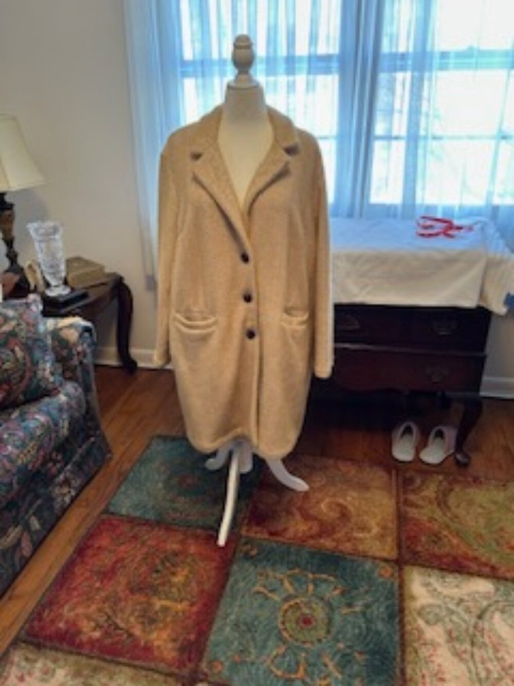 Anthropologie Cream and Brown coat - NWOT